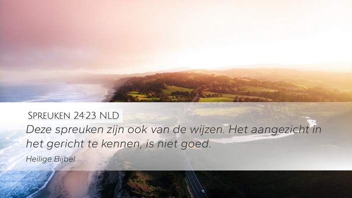 Spreuken 24:23 NLD Bible Verse Image