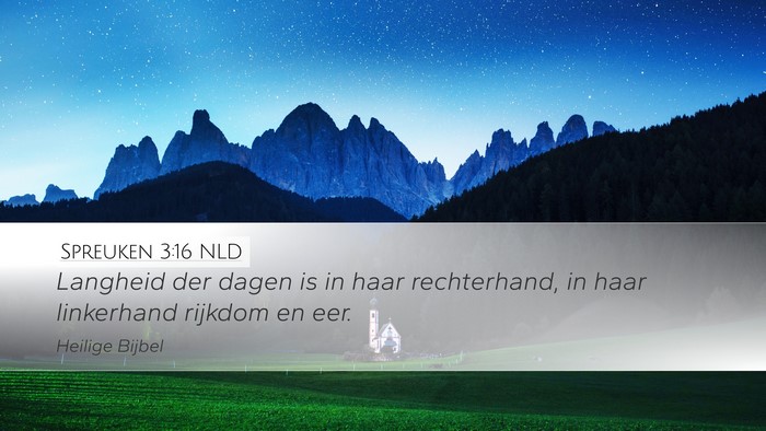 Spreuken 3:16 NLD Bible Verse Image