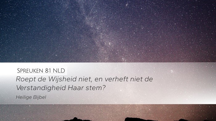 Spreuken 8:1 NLD Bible Verse Image