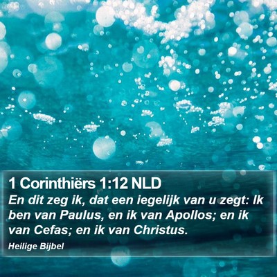 1 Corinthiërs 1:12 NLD Bible Verse Image