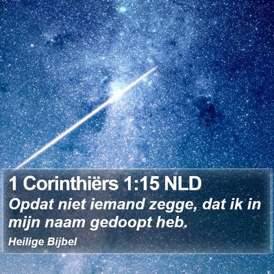 1 Corinthiërs 1:15 NLD Bible Verse Image
