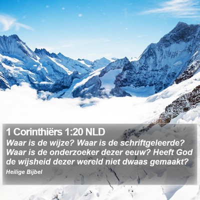 1 Corinthiërs 1:20 NLD Bible Verse Image