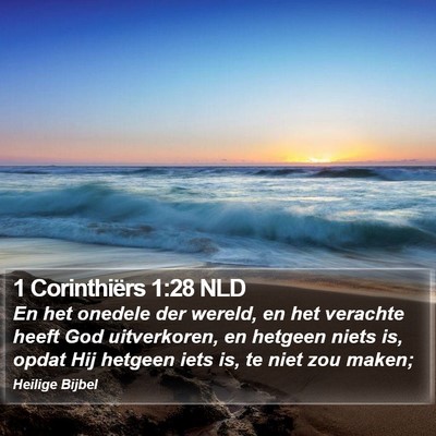 1 Corinthiërs 1:28 NLD Bible Verse Image