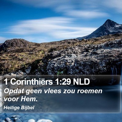 1 Corinthiërs 1:29 NLD Bible Verse Image