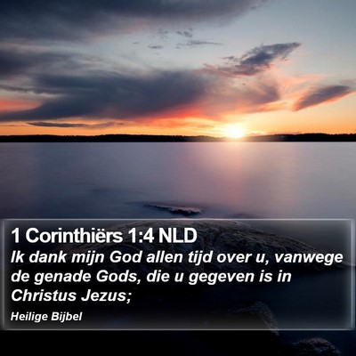 1 Corinthiërs 1:4 NLD Bible Verse Image
