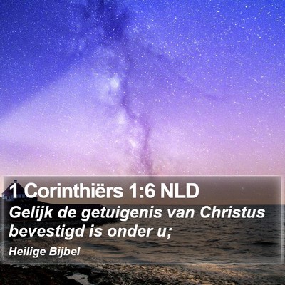 1 Corinthiërs 1:6 NLD Bible Verse Image