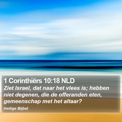 1 Corinthiërs 10:18 NLD Bible Verse Image