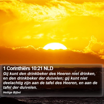 1 Corinthiërs 10:21 NLD Bible Verse Image
