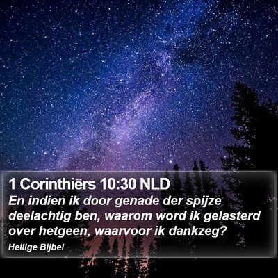 1 Corinthiërs 10:30 NLD Bible Verse Image