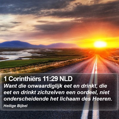 1 Corinthiërs 11:29 NLD Bible Verse Image