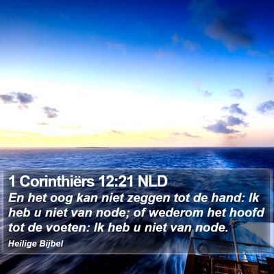 1 Corinthiërs 12:21 NLD Bible Verse Image
