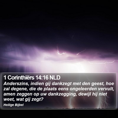 1 Corinthiërs 14:16 NLD Bible Verse Image