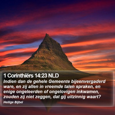 1 Corinthiërs 14:23 NLD Bible Verse Image