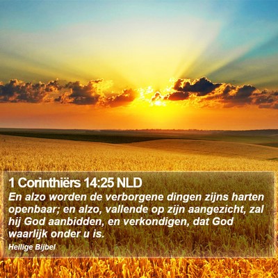 1 Corinthiërs 14:25 NLD Bible Verse Image
