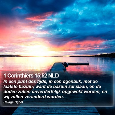 1 Corinthiërs 15:52 NLD Bible Verse Image