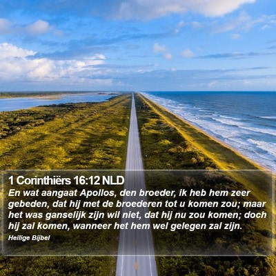 1 Corinthiërs 16:12 NLD Bible Verse Image