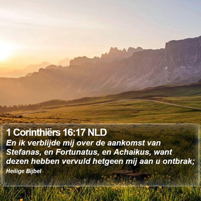 1 Corinthiërs 16:17 NLD Bible Verse Image