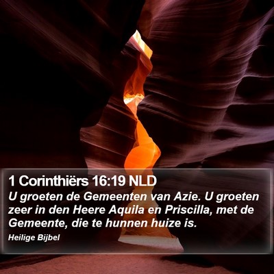 1 Corinthiërs 16:19 NLD Bible Verse Image