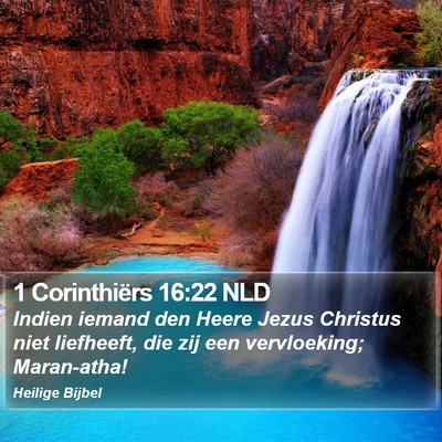 1 Corinthiërs 16:22 NLD Bible Verse Image