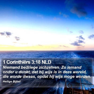 1 Corinthiërs 3:18 NLD Bible Verse Image