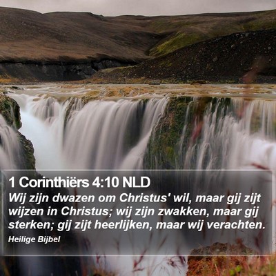 1 Corinthiërs 4:10 NLD Bible Verse Image