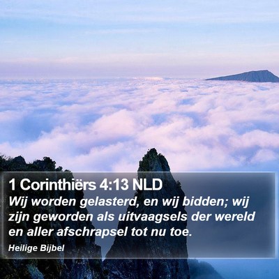 1 Corinthiërs 4:13 NLD Bible Verse Image