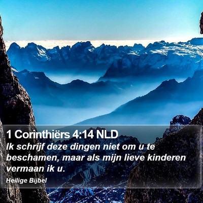 1 Corinthiërs 4:14 NLD Bible Verse Image