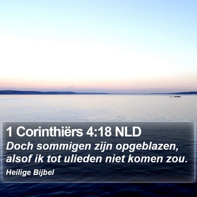 1 Corinthiërs 4:18 NLD Bible Verse Image