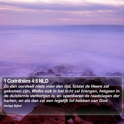 1 Corinthiërs 4:5 NLD Bible Verse Image