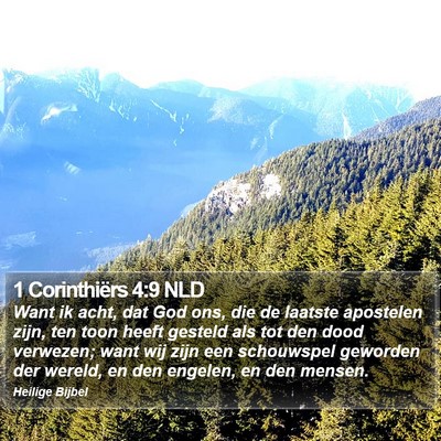 1 Corinthiërs 4:9 NLD Bible Verse Image
