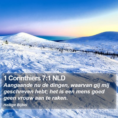 1 Corinthiërs 7:1 NLD Bible Verse Image