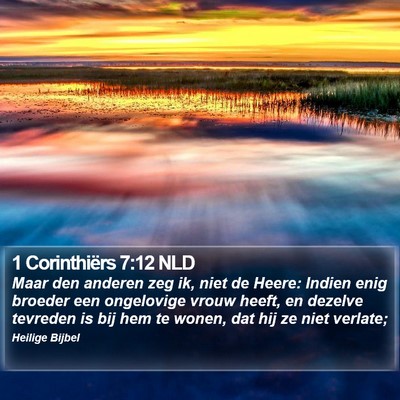 1 Corinthiërs 7:12 NLD Bible Verse Image