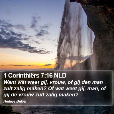 1 Corinthiërs 7:16 NLD Bible Verse Image