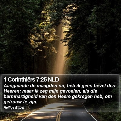 1 Corinthiërs 7:25 NLD Bible Verse Image