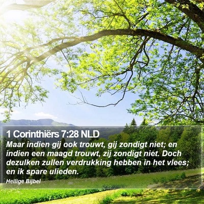 1 Corinthiërs 7:28 NLD Bible Verse Image