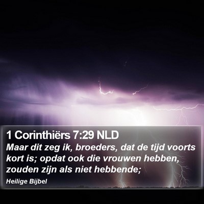 1 Corinthiërs 7:29 NLD Bible Verse Image