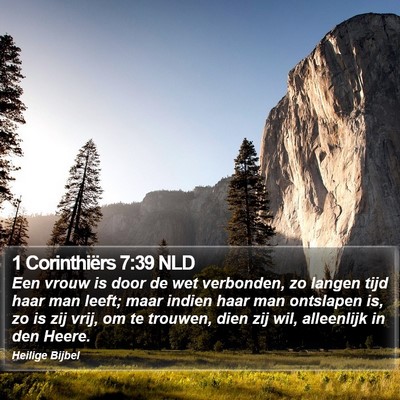 1 Corinthiërs 7:39 NLD Bible Verse Image