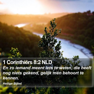 1 Corinthiërs 8:2 NLD Bible Verse Image