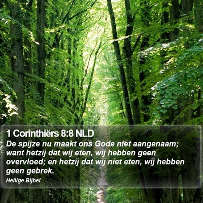 1 Corinthiërs 8:8 NLD Bible Verse Image