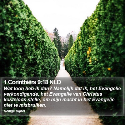 1 Corinthiërs 9:18 NLD Bible Verse Image