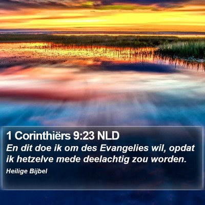 1 Corinthiërs 9:23 NLD Bible Verse Image