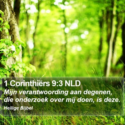 1 Corinthiërs 9:3 NLD Bible Verse Image