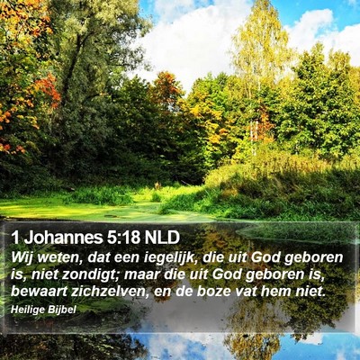 1 Johannes 5:18 NLD Bible Verse Image
