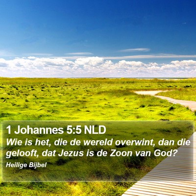 1 Johannes 5:5 NLD Bible Verse Image