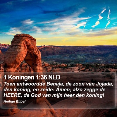 1 Koningen 1:36 NLD Bible Verse Image