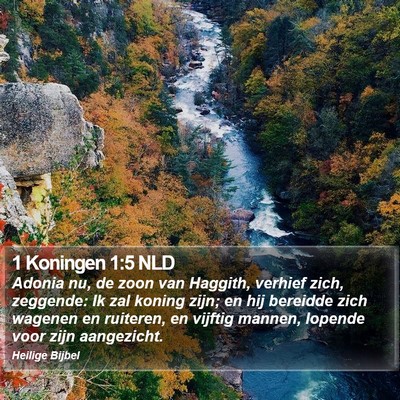 1 Koningen 1:5 NLD Bible Verse Image