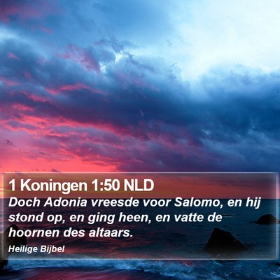 1 Koningen 1:50 NLD Bible Verse Image