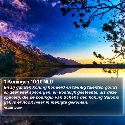 1 Koningen 10:10 NLD Bible Verse Image