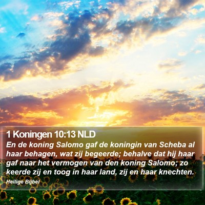 1 Koningen 10:13 NLD Bible Verse Image