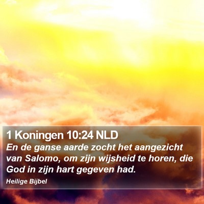 1 Koningen 10:24 NLD Bible Verse Image